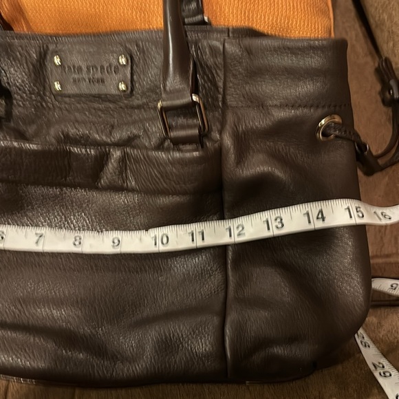 KATE SPADE BROWN LEATHER BAG GORGEOUS LEATHER 15” WIDE 8” LENGTH - Picture 12 of 14
